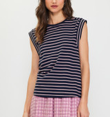 Skies are Blue Striped Rib Sleeveless Top