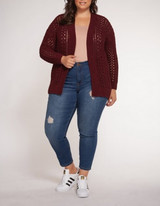 Plus Open Stitch Cardigan