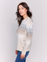 Charlie B Side Button Printed Sweater