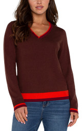 Liverpool V-Neck Colorblock Sweater