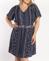 Plus Short Sleeve Printed Dress