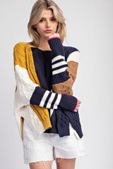Ee:some Oversized Colorblock Sweater