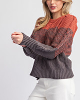 Ee:some Ombre Cable Knit Sweater