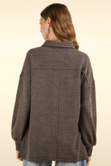 New In Plus Collared Button Down Henley