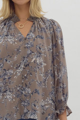 Entro Floral V-neck Blouse