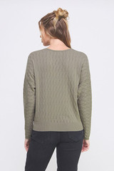 Allie Rose Fine Gauge Cable Knit Pattern Pointelle