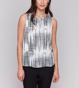 Charlie B Printed Keyhole Back Tank