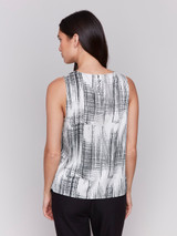 Charlie B Printed Keyhole Back Tank