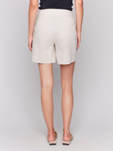 Charlie B Button Detail Linen Stretch Short