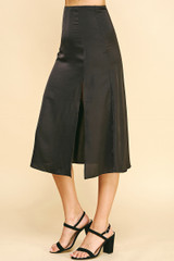 Satin Slit Skirt