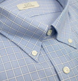 Cooper & Stewart Regular Fit Button Down Collar - Blue Overlay