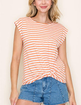 Staccato Twisted Hem Slub Knit Top