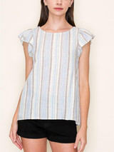 Staccato Ruffled Cap Sleeve Top