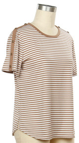 Links Short Sleeve Yarn Dyed Stripe Top