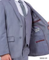 Stacy Adams Boy's 5pc Mid Gray Slim Suit