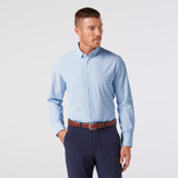Mizzen+Main Light Blue Adam Plaid Leeward Dress Shirt