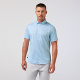 Mizzen+Main No Tuck Halyard Short Sleeve Dress Shirt - Cloud Blue Circle Dash