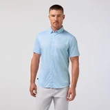 Mizzen+Main No Tuck Halyard Short Sleeve Dress Shirt - Cloud Blue Circle Dash