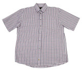 F/X Fusion Short Sleeve Oxford Check Shirt - White/Burgandy