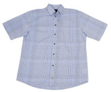 F/X Fusion Short Sleeve Plaid Shirt- White/Tan/Blue