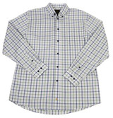 F/X Fusion B&T Long Sleeve Mini Check Shirt - White/Blue/Grey