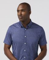 Mizzen+Main Halyard Short Sleeve Dress Shirt - Midnight Navy Circle