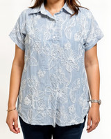 Creation Short Sleeve Blouse With Applique