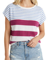 Staccato Short Sleeve Striped Sweater