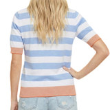 Staccato Short Sleeve Striped Sweater