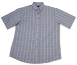 F/X Fusion Short Sleeve Multi Plaid Shirt- Grey/Blue