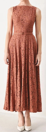 FREEMARKET Woven Lace Midi Dress