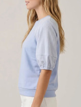 Doe & Rae Striped Puff Sleeve Top