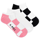 K bell Women's Big Checker No Show Sock