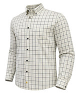 F/X Fusion B&T Long Sleeve Twill Multi Check Shirt - Ecru/Blue