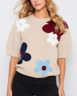 Charlie B Balloon Sleeve Jacquard Sweater