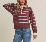 In February Stripe Rugby Sweater