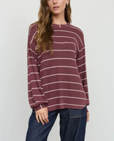 Blu Pepper Striped Relaxed Knit top