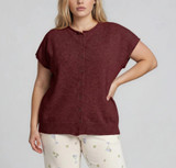 Blu Pepper Plus Raw Edge Sleeveless Cardigan
