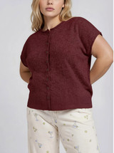 Blu Pepper Plus Raw Edge Sleeveless Cardigan