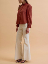 Be Cool Ruffle Mandarine Collar Blouse