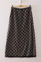 Very J Plaid Midi Skirt with Elastic Waistband