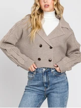 Final Touch Double Breasted Sweater Jacket