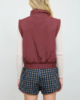 Blu Pepper Cropped Mock Neck Snap Puffer Vest