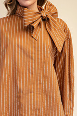 Glam High Neck Striped Shirt
