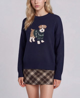 Blu Pepper Puppy Jacquard Long Sleeve Knit