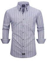 Eagle Button Down Dress Shirt - Navy Plaid