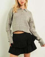 Curds and Whey Collar Cropped Sweater