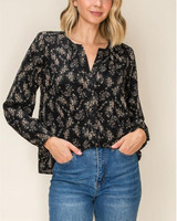 Staccato V-Neck Floral Print Blouse