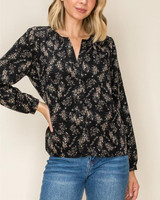 Staccato V-Neck Floral Print Blouse
