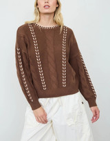 Blu Pepper Cable Knit Pullover Sweater